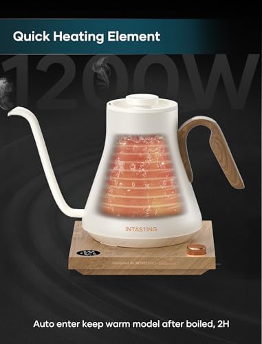 INTASTING Gooseneck Electric Kettle with ±1℉ Temperature Control, 0.9L - Image 5