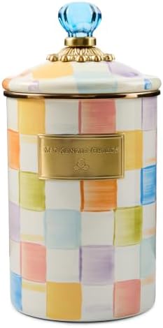 MACKENZIE-CHILDS Enamel Canister, Large, Confetti Check by Unknown