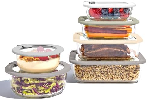 Bentgo Signature Glass Food Storage Containers with Lids, 12 Piece Set by Bentgo