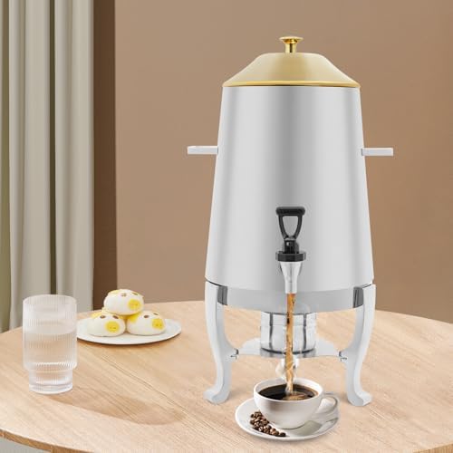 3.43Gallon Stainless Steel Hot Beverage Dispenser,Coffee Chafer Urn with Spigot&Fuel Holder,Cold&Hot Drinks Dispenser for Milk Coffee Tea Juice - Parties Catering Buffet Event (Gold,B) - Image 5