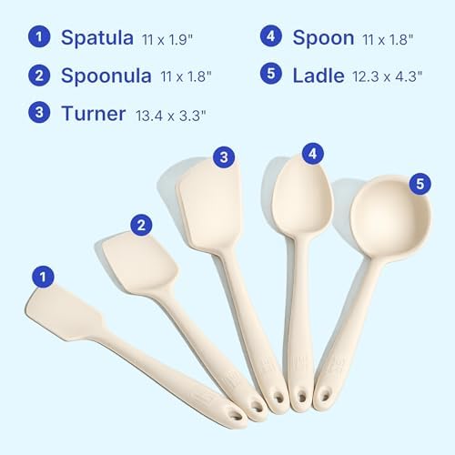 GIR: 5-Piece Silicone Essentials Kitchen Utensils Set – Cream - Image 6