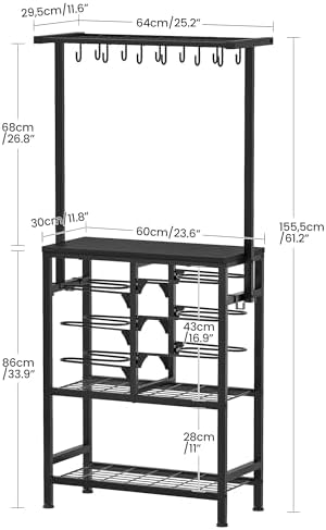 CHOEZON Pots and Pans Organizer Rack, Kitchen Bakers Rack, Multi-Tier Storage Shelf, Kitchen Island Table, Cooking Rack with Pots and Pans Storage, Black TPR60BB - Image 5