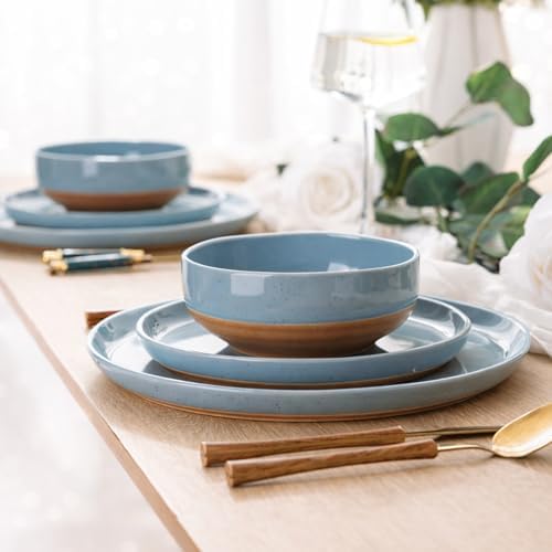 AmorArc Dinnerware Sets for 6, 18 Pieces Ceramic Plates and Bowls Set - Image 6