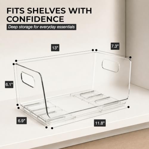 ClearSpace Stackable Storage Bins, Front Pantry Organizer, Small, 8 Pack - Image 2
