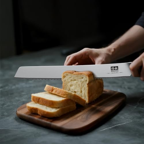 SHAN ZU 10 Inch Bread Knife, Razor Sharp Sourdough Slicing Knife - Image 7