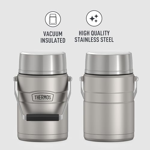 THERMOS Stainless King Vacuum-Insulated Food Jar Matte Steel | With Storage Containers | Built-in Handle | 47 Ounce | Pack of 4 - Image 2