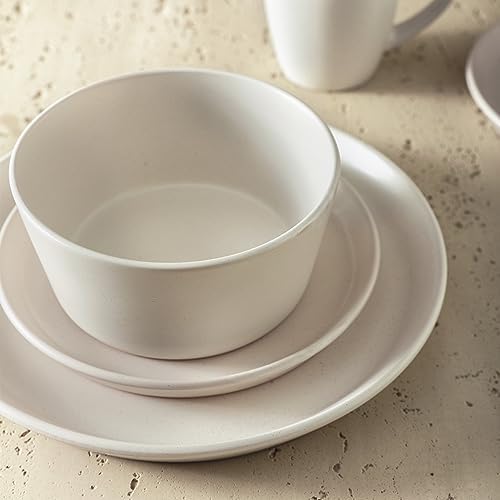 Stone Lain Albie 32-Piece Dinnerware Set Stoneware, White Speckled - Image 6