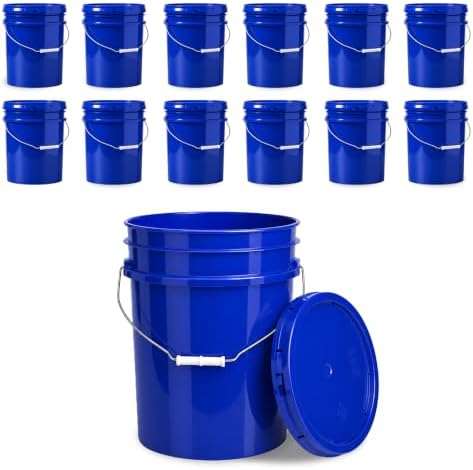 ePackageSupply 5 Gallon Bucket - Food Grade w/Lid BPA-Free, 12 Pack - Blue by ePackageSupply