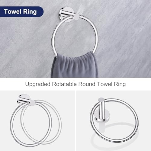 Lairuier Polished Chrome Bathroom Hardware Set, 10 PCS Towel Bar Set - Image 3