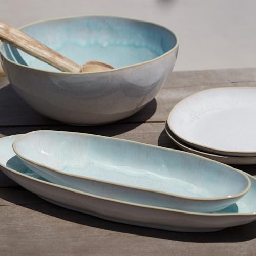 Casafina Ceramic Stoneware 11" x 4.5", 119 oz Serving Bowl - Eivissa Collection, Sea Blue | Microwave & Dishwasher Safe Dinnerware | Food Safe Glazing | Restaurant Quality Serveware - Image 5