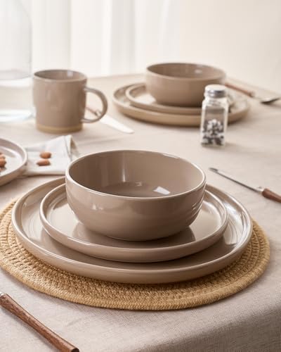 Famiware Milkyway 16-Piece Dinnerware Set with Mugs, Cinnamon Brown - Image 3