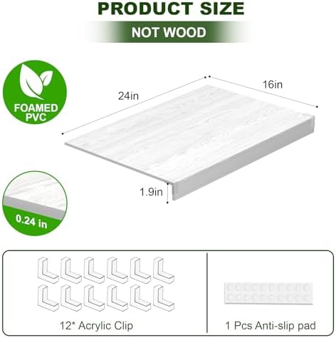 Wire Rack Covers, PVC Wire Shelf Covers for Pantry 24" W X 16" D - Image 4