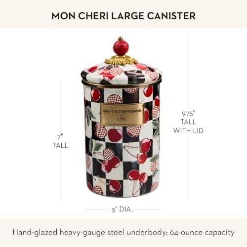 MACKENZIE-CHILDS Enamel Canister, Large, Mon Cheri - Image 4