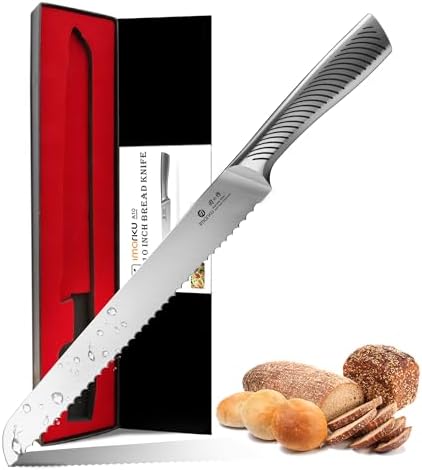 imarku Bread Knife 10 Inch: Japanese High Carbon Stainless Steel by imarku
