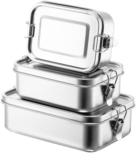 Umigy Stainless Steel Food Containers, 3 Sizes, Undivided, 3 Pcs by Umigy