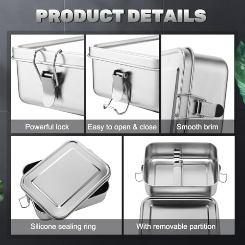 Umigy Stainless Steel Food Containers, 1200ml, Divided, 1 Pcs - Image 3