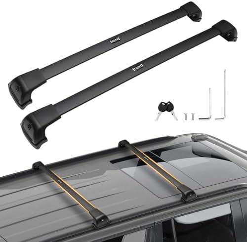 Powerty 300LBS Roof Rack Cross Bars for 2021-2026 Chevy Suburban & Tahoe & GMC Yukon XL & Cadillac Escalade ESV with Flush Side Rails, Lockable Aluminum Crossbar Carrier Luggage Roof Rails Rooftop by Powerty