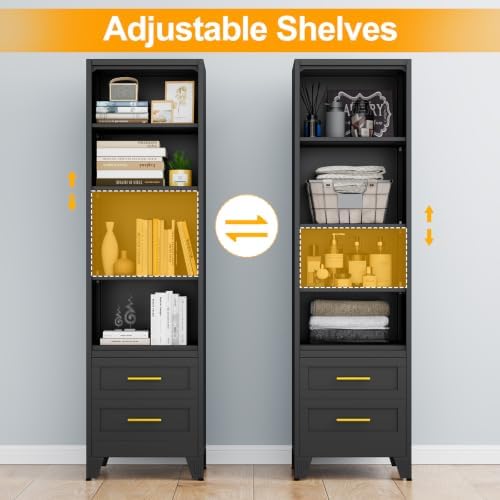 Ckzbx Tall Narrow Storage Cabinet, 66.93" H Tall Bathroom Cabinet Metal Pantry Cabinets with Drawers, 3 Adjustable Shelves, for Kitchen, Bathroom, Home Office, Living Room - Image 5