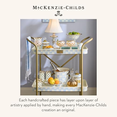 MACKENZIE-CHILDS Enamel Compote, Small, Light-Blue-and-White Sky Check - Image 6