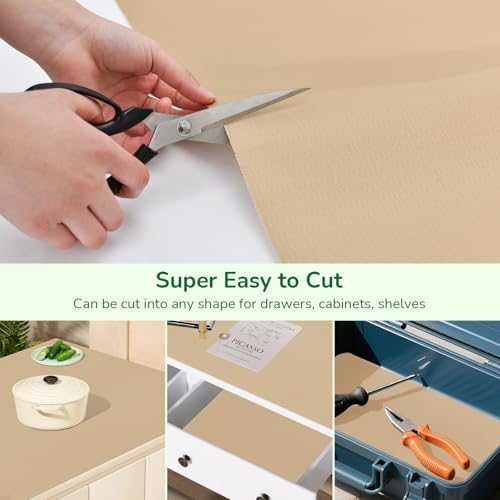 Non-Slip Drawer and Shelf Liner for Kitchen Beige 11.8In x 20FT - Image 5