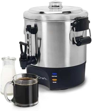 Homecraft 40-Cup Beverage Urn – Quick Brew Stainless Steel Coffee Maker – Drip-Free Spout, Reusable Filter – For Events, Parties, Large Gatherings – Stainless Steel - Image 2