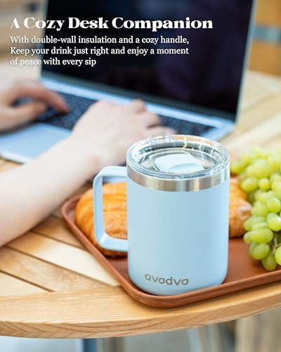 4 Pack 12oz Insulated Coffee Mug with Lid, Stainless Steel Cup - Image 6