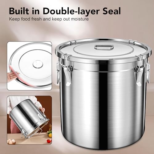 Newget Dog Food Storage Containers, Large Stainless Steel Pet Food Storage Containers 25 lb / 11.5 kg to Keep Fresh, Metal Airtight Cat Food Containers With Scoop and 2 Small Containers - Image 4