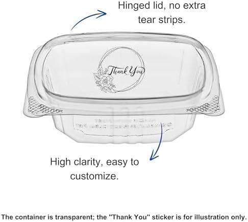 4oz RPET Clear Hinged Lid Deli Container- 400Pcs - Image 4
