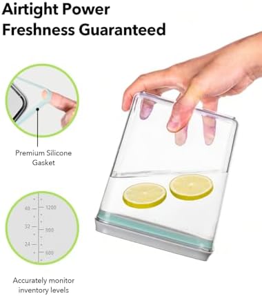 Airtight Food Storage with One-Touch Lid, (3 × 1.27 QT / 1.2 L) Stackable Durable PET for Sugar, Grains, Coffee Beans, and Baking Pantry Organization - Image 3
