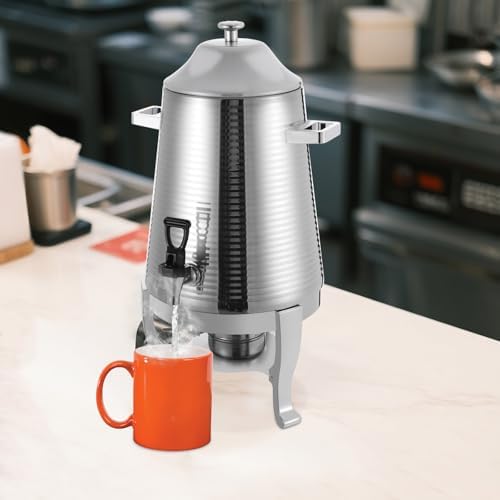 3.43Gallon Stainless Steel Hot Beverage Dispenser,Coffee Chafer Urn with Spigot&Fuel Holder,Cold&Hot Drinks Dispenser for Milk Coffee Tea Juice - Parties Catering Buffet Event (Silver,A) - Image 4