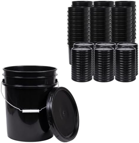 ePackageSupply 5 Gallon Bucket - Food Grade w/Lid BPA-Free, 60 Pack -Black by ePackageSupply