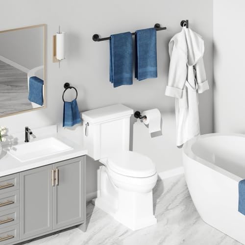 USHOWER 4PCS Matte Black Bathroom Accessories Set, 24-Inch Towel Bar Set - Image 6