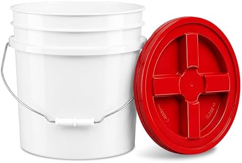 ePackageSupply 3.5 Gallon Bucket, Food-Grade w/Lid, BPA-Free, Red, 1 Pack by ePackageSupply