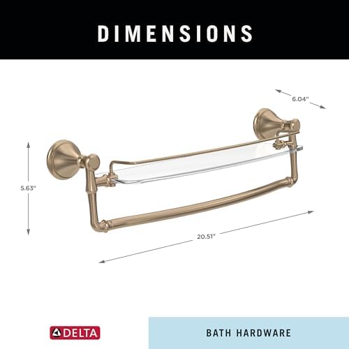 DELTA 79710-CZ, 18" Glass Shelf with Bar, Champagne Bronze - Image 3
