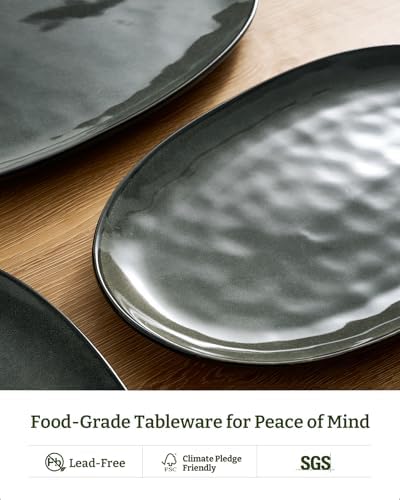 famiware Serving Platters Set of 3 Sizes - Oval, Deep Forest - Image 5