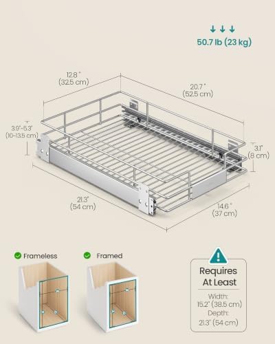 SONGMICS Pull Out Cabinet Organizer 14.6" W x 21.3" D, Easy Pull-Out - Image 6