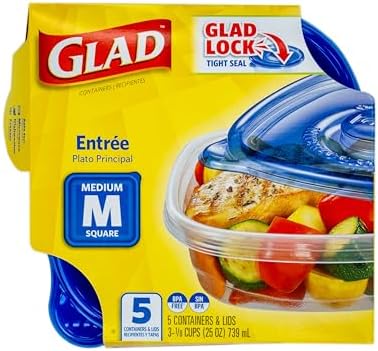 Glad GladWare Entree Food Storage Containers, Medium, 25 Oz, 5 Count, 6-Pk - Image 3