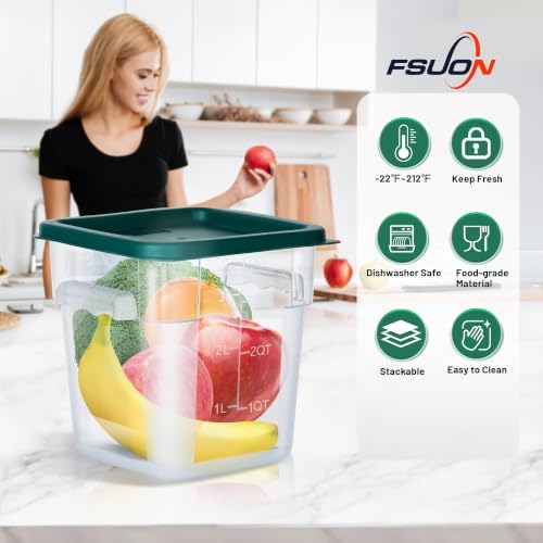 4 Pack 4 Qt Square Polycarbonate Food Storage Containers with Lids - Image 4