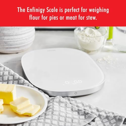 ZWILLING Enfinigy Digital Kitchen Food Scale, Max weight 22lbs, Grams & Ounces, .1-gram Accuracy,White - Image 4