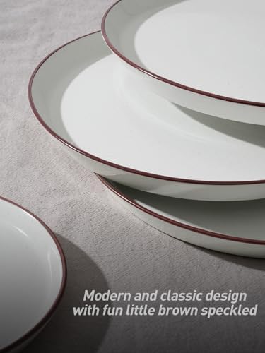 Famiware Saturn Stoneware Dinnerware Sets for 4, Speckled Plates and Bowls - Image 5