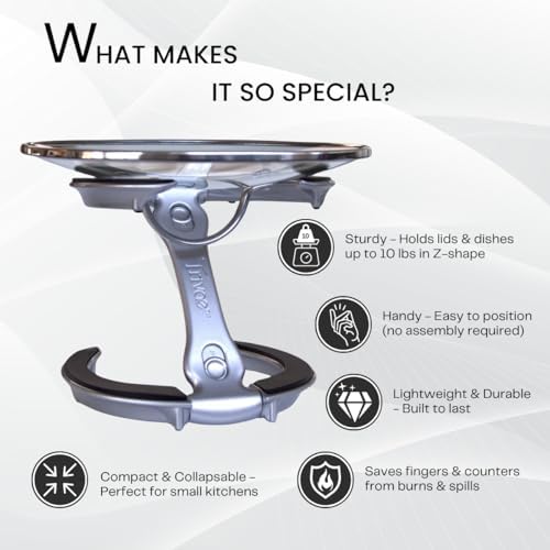 Trivae Pot Lid Holder While Cooking, 4-in-1 Kitchen Trivet & Pan Lid Holder - Image 5