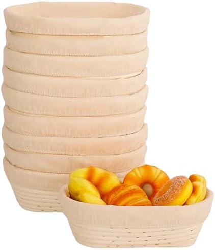 Nisorpa 10 Set Oval Banneton Bread Proofing Basket,10 Inch by Nisorpa