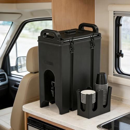 Insulated Beverage Dispenser 5 Gallon Set of 2, Food-grade LLDPE Hot and Cold Beverage Server, Thermal Drink Dispenser with Two-Stage Faucet Handle for Restaurant, Included Cup Holder - Image 3