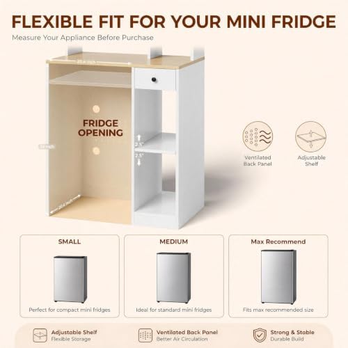 IRONCK Baker's Rack with Power Outlets, Coffee Bar with Mini Fridge Space - Image 3