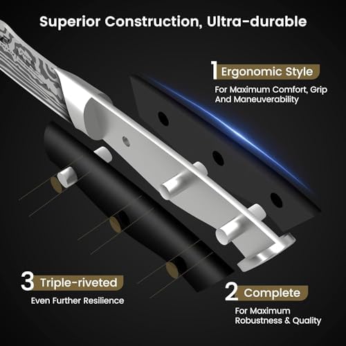 CoquusAid Steak Knives Set of 4, 4.8 Inch Fine-Edge Table Knives with Rest - Image 4