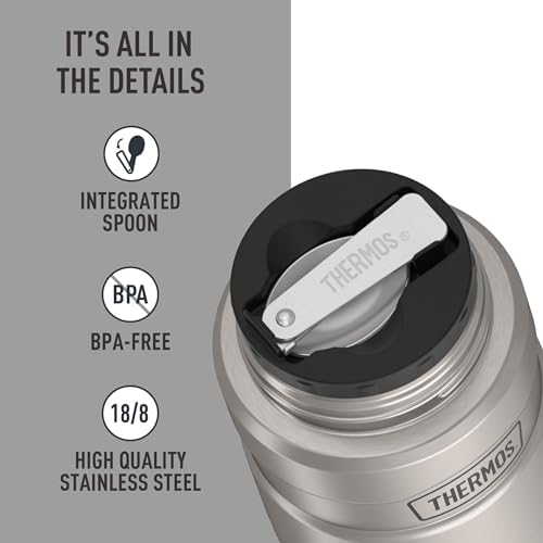 THERMOS Stainless King Food Jar with Spoon, 16oz, Matte Steel - Image 5