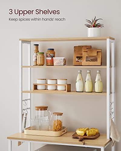 VASAGLE Coffee Bar, 31.5 Inchs 6-Tier Baker's Rack with 6 Hooks - Image 5
