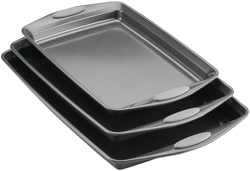 Rachael Ray Bakeware Nonstick Cookie Pan Set, Baking Pans Set, 3 Piece by RachaelRayKitchenware