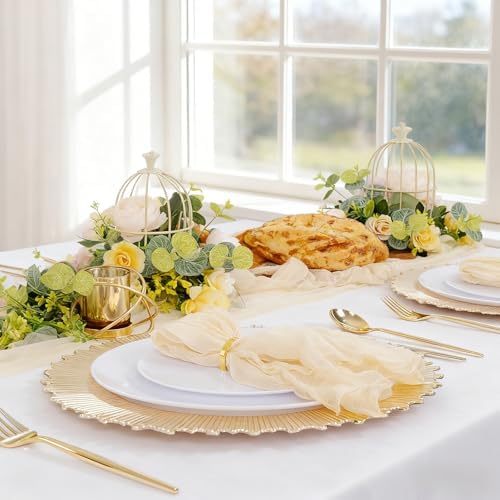 LIYH 24Pcs Gold Charger Plates 13 Inch, Dinner Chargers For Party Events - Image 6