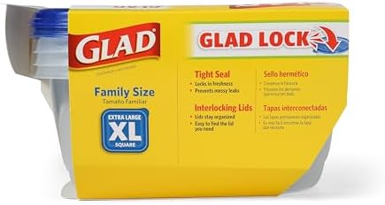 Glad GladWare XL Square Food Storage Containers, 104 Oz, 3 Count - Image 5